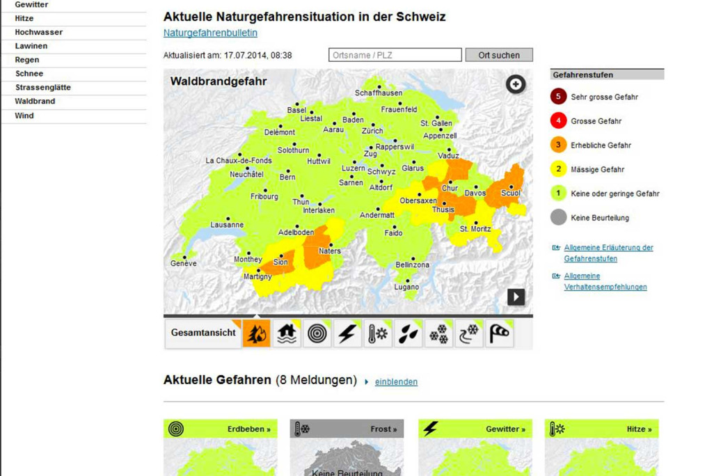 Naturgefahren Übersicht